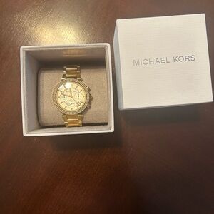 Michael Kors Gold-Tone Parker Chronograph Watch Stainless Steel MK-5354